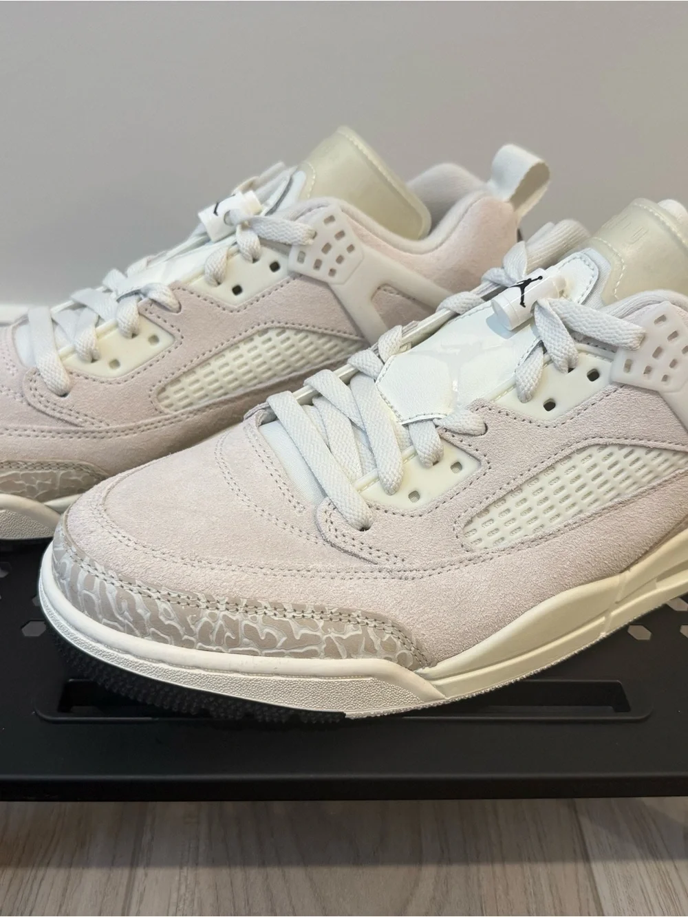 Jordan Pale Pink and Ivory Suede Sneakers